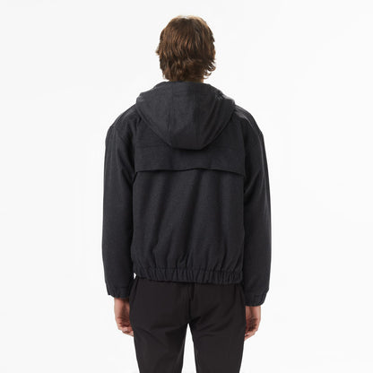 Lacoste Erkek Kapüşonlu Koyu Gri Mont