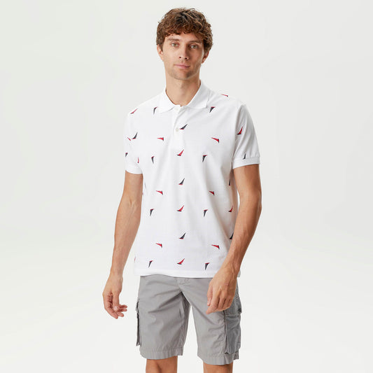 Nautica Erkek Beyaz Classic Fit Kısa Kollu Polo Yaka T-shirt