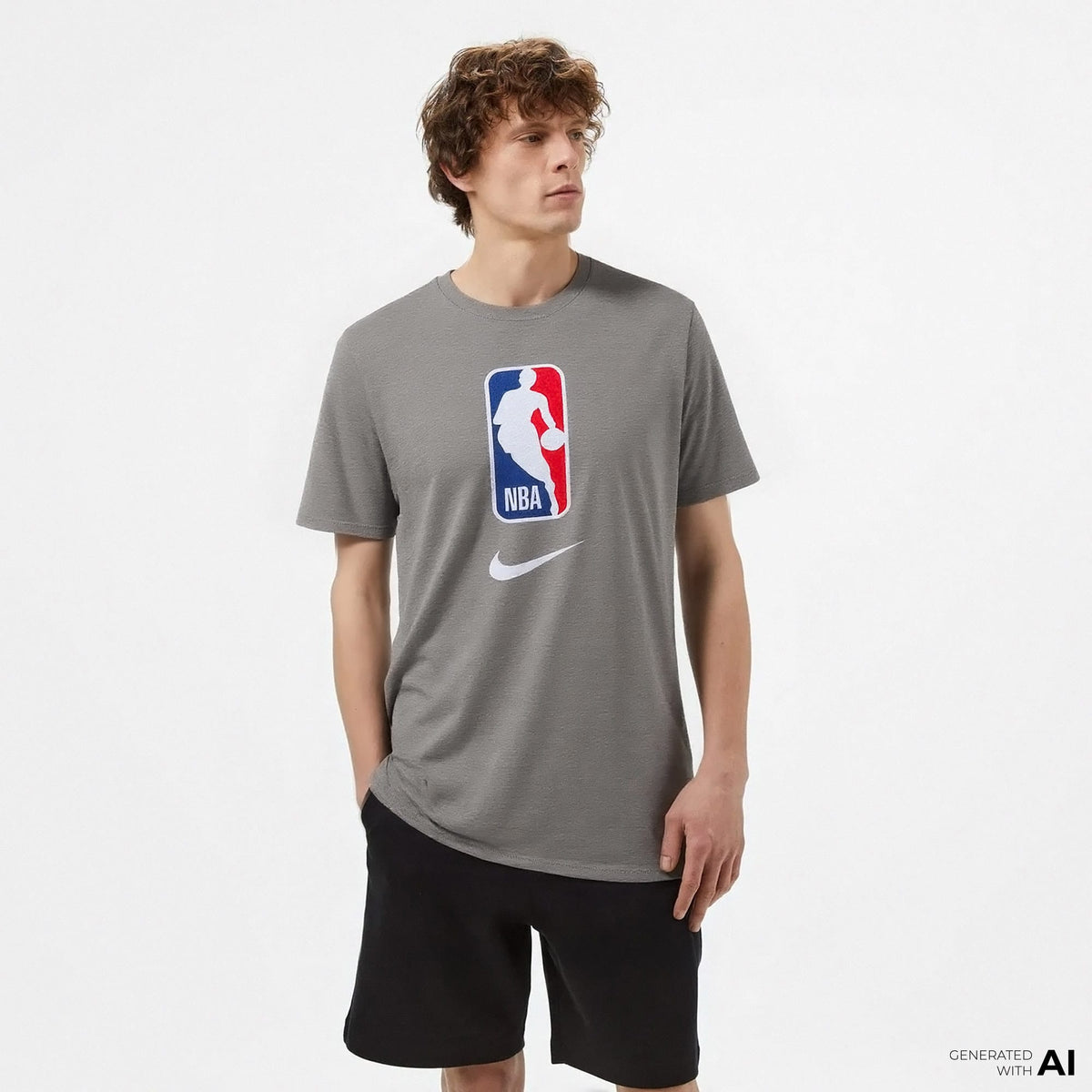 Nike Dri Fit Nba Team 31 Erkek Gri T-shirt