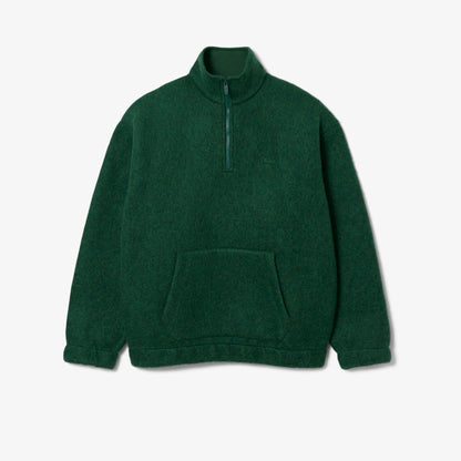 Lacoste Erkek Loose Fit Yarım Fermuarlı Yeşil Sweatshirt