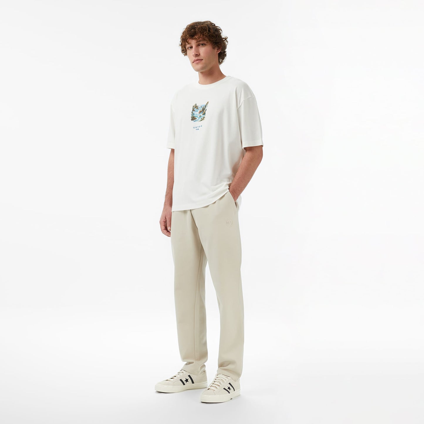 United4 Regular Fit Erkek Krem Eşofman Altı