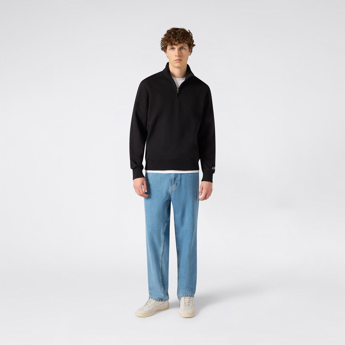 Champion Half Zip Erkek Siyah Sweatshirt