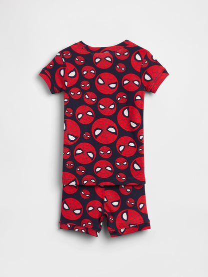 Lacivert Marvel Organik Brushed Pamuk Şort Pijama Seti