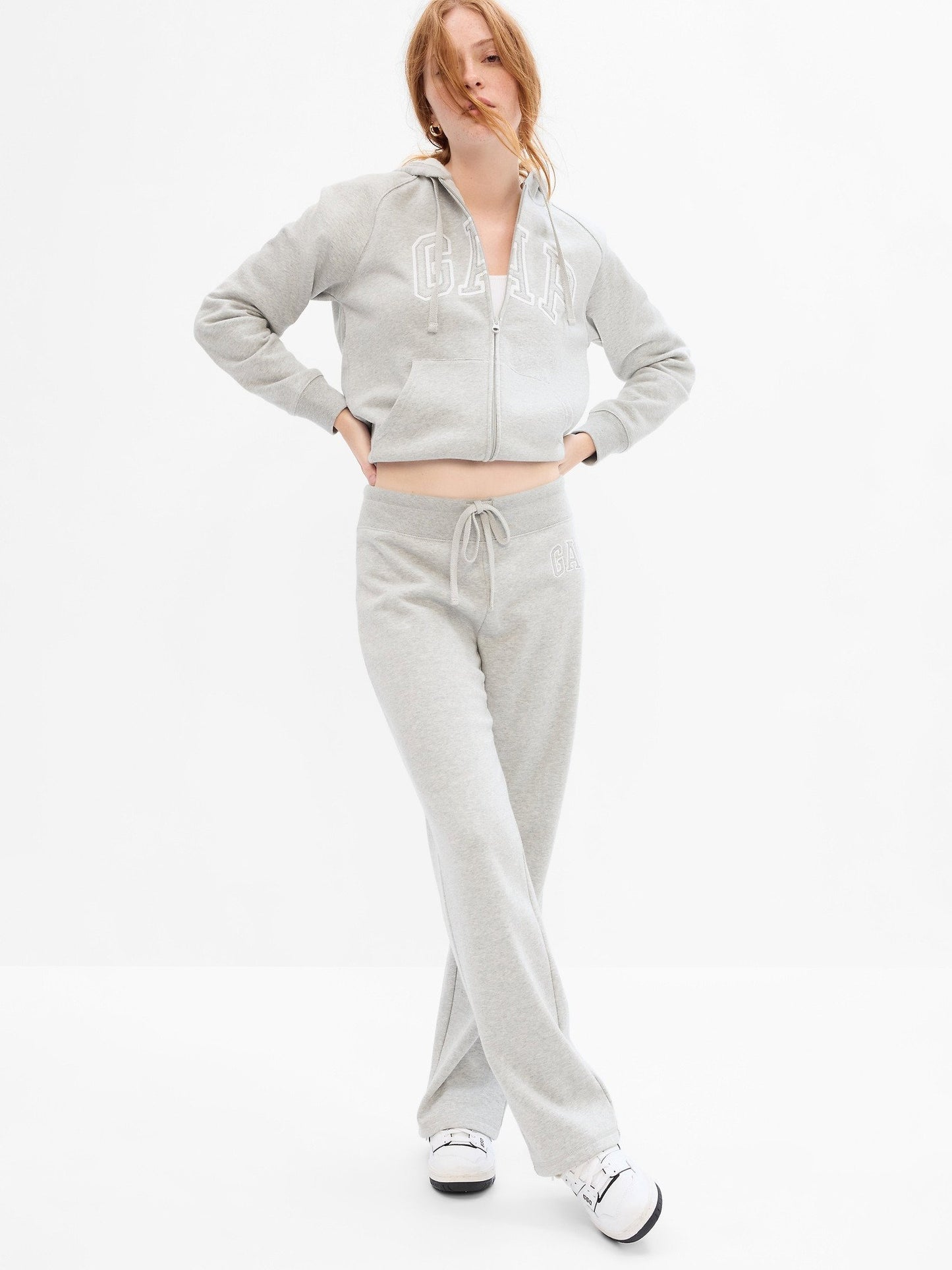 Gri Gap Logo Bootcut Fleece Eşofman Altı