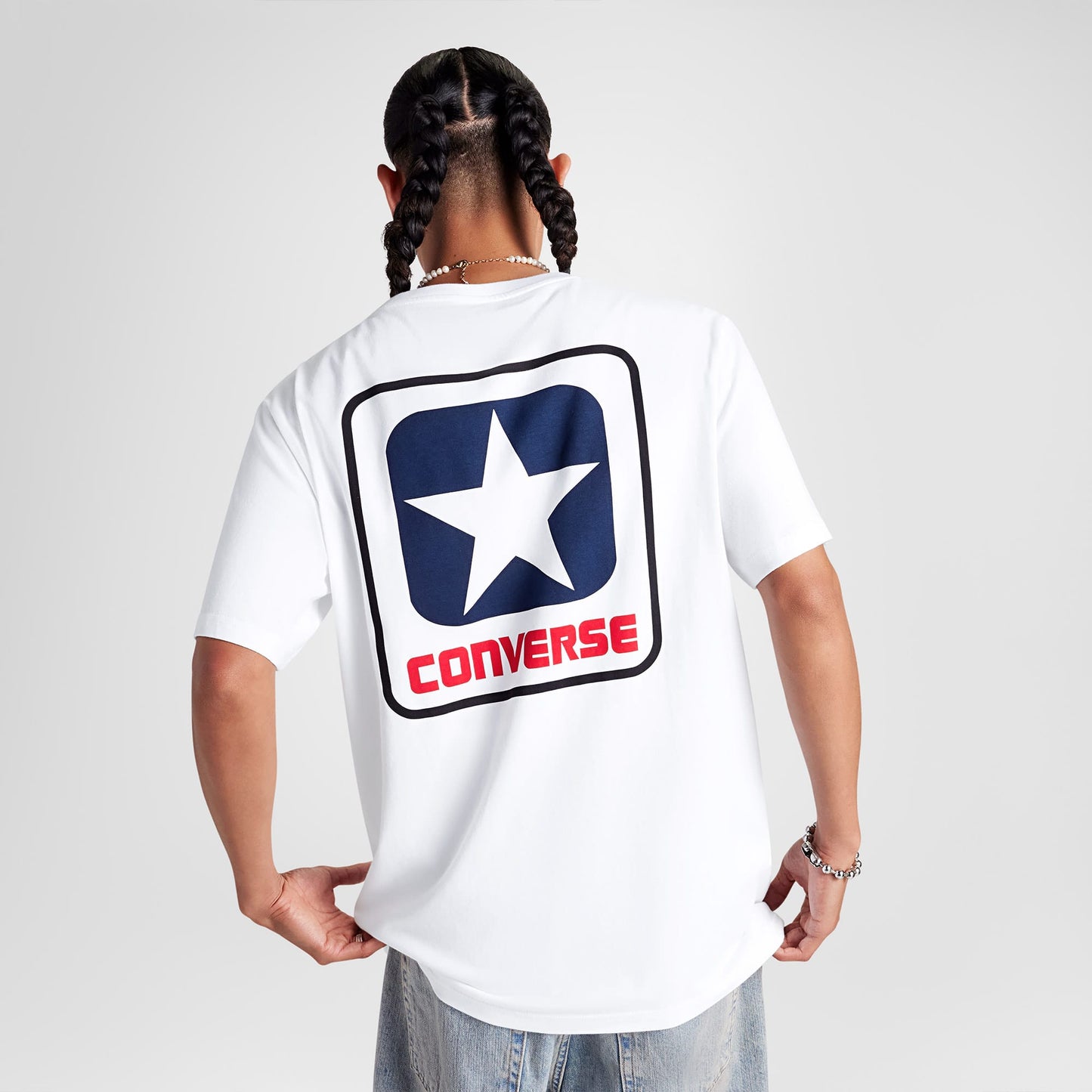 Converse Logo Erkek Grafik Baskılı Beyaz T-shirt