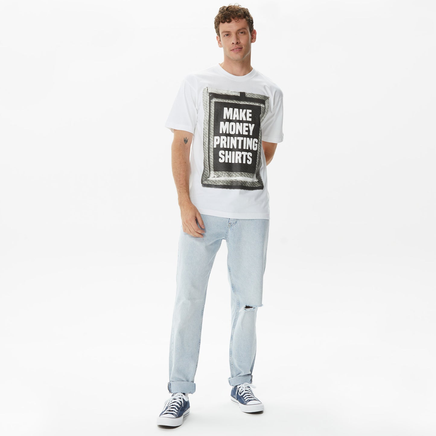 Market Printing Money Erkek Krem T-shirt