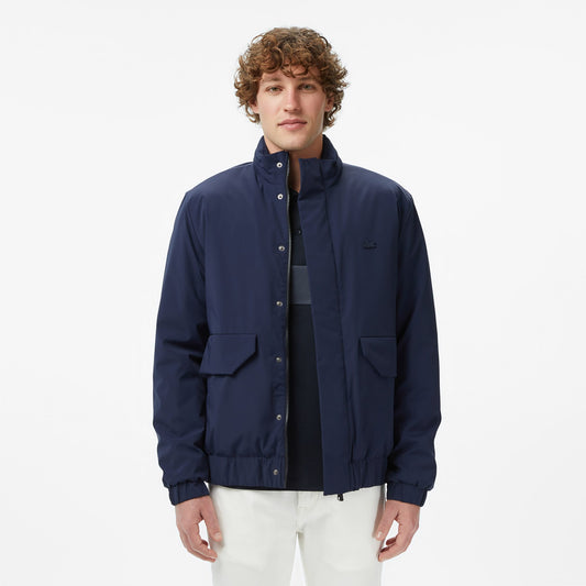 Lacoste Erkek Relaxed Fit Dik Yaka Lacivert Mont