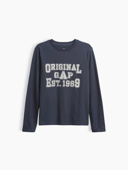 Lacivert Logo Grafik Baskılı T-shirt