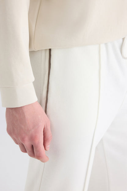 Ds Damat Regular Fit Ekru Düz Eşofman Alt