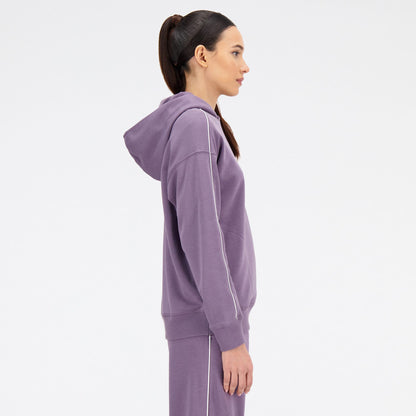 New Balance Essentials French Terry Oversize Kadın Mor Hoodie