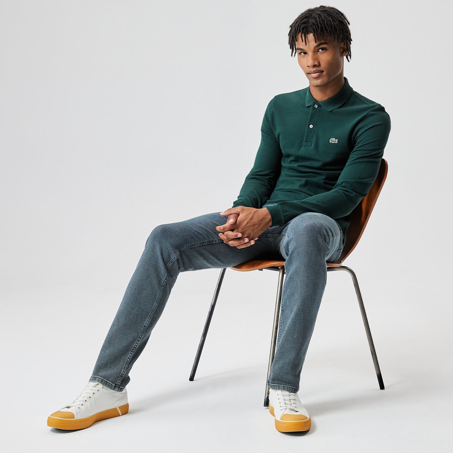 Lacoste Erkek Slim Fit Uzun Kollu Koyu Yeşil Polo