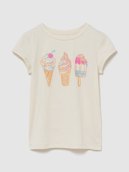 Bej Grafik Baskılı T-shirt
