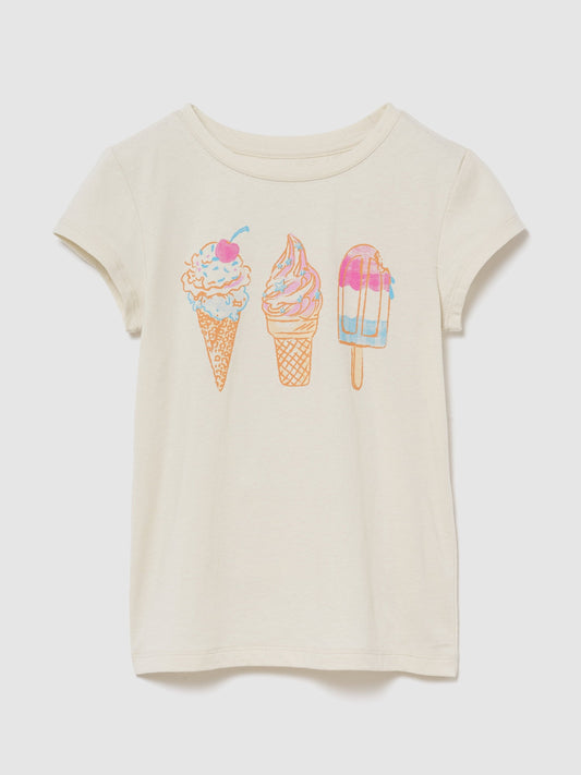 Bej Grafik Baskılı T-shirt