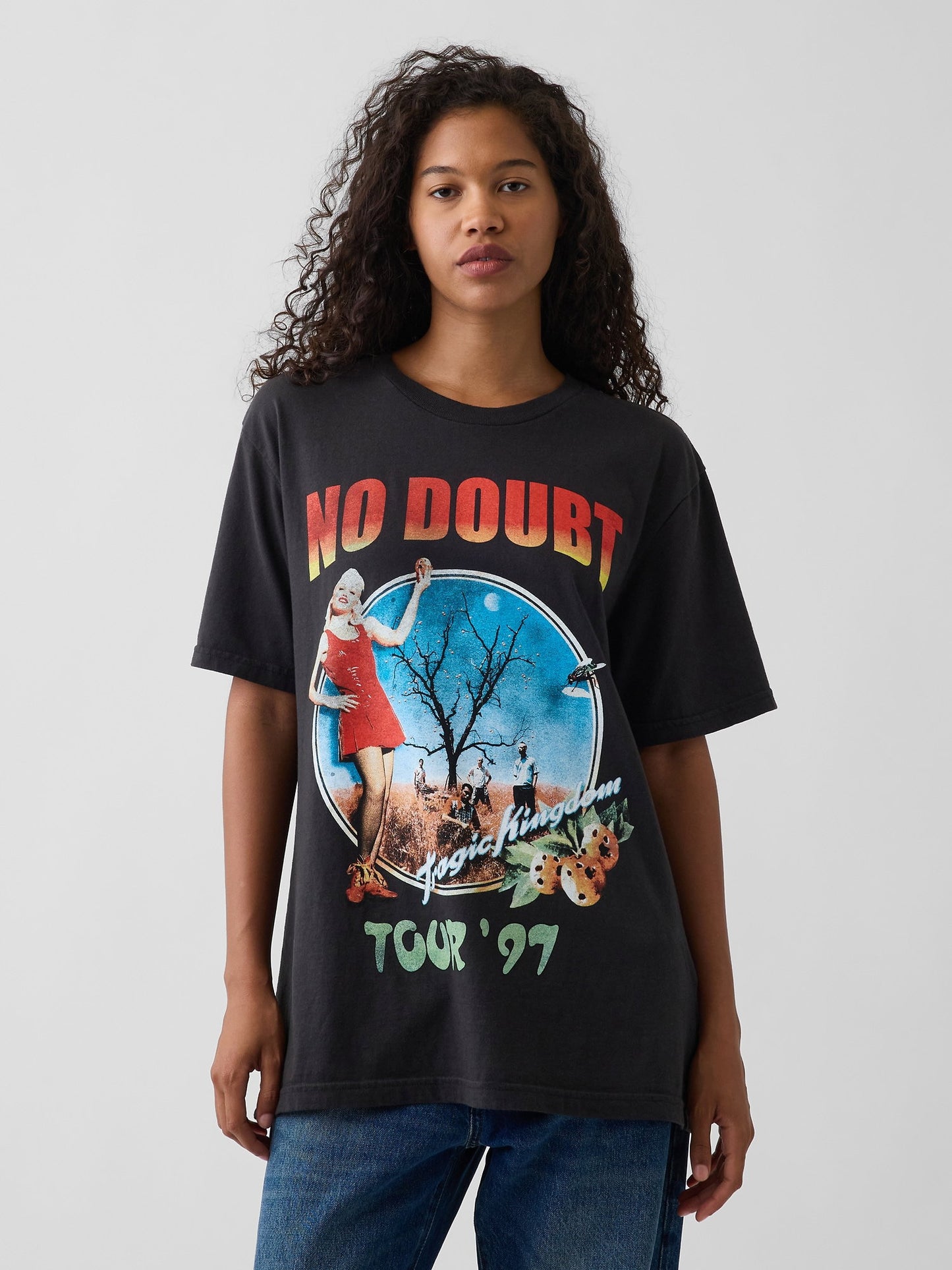Siyah No Doubt Relaxed Grafik Baskılı T-shirt