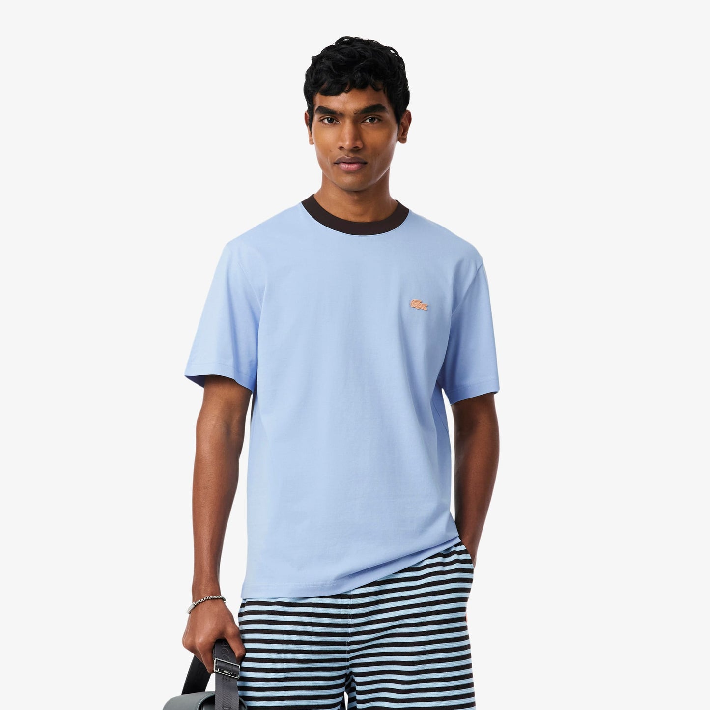 Lacoste Classic Fit Bisiklet Yaka Erkek Mavi T-shirt