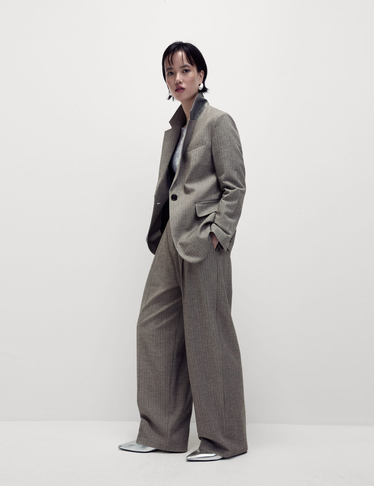 Yüksek Bel Wide Leg Pantolon