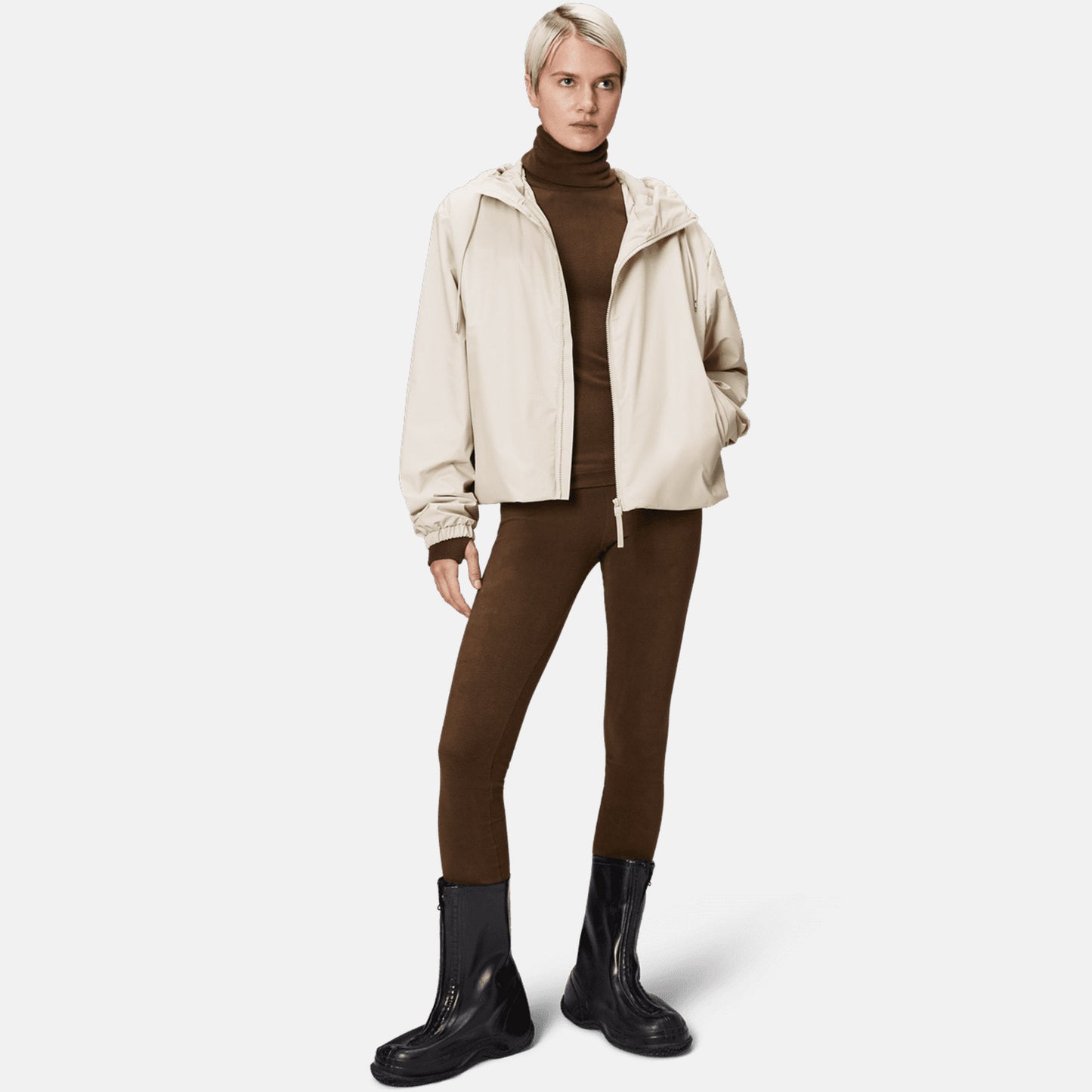 Rains Lohja Short Insulated W3t1 Kadın Krem Yağmurluk