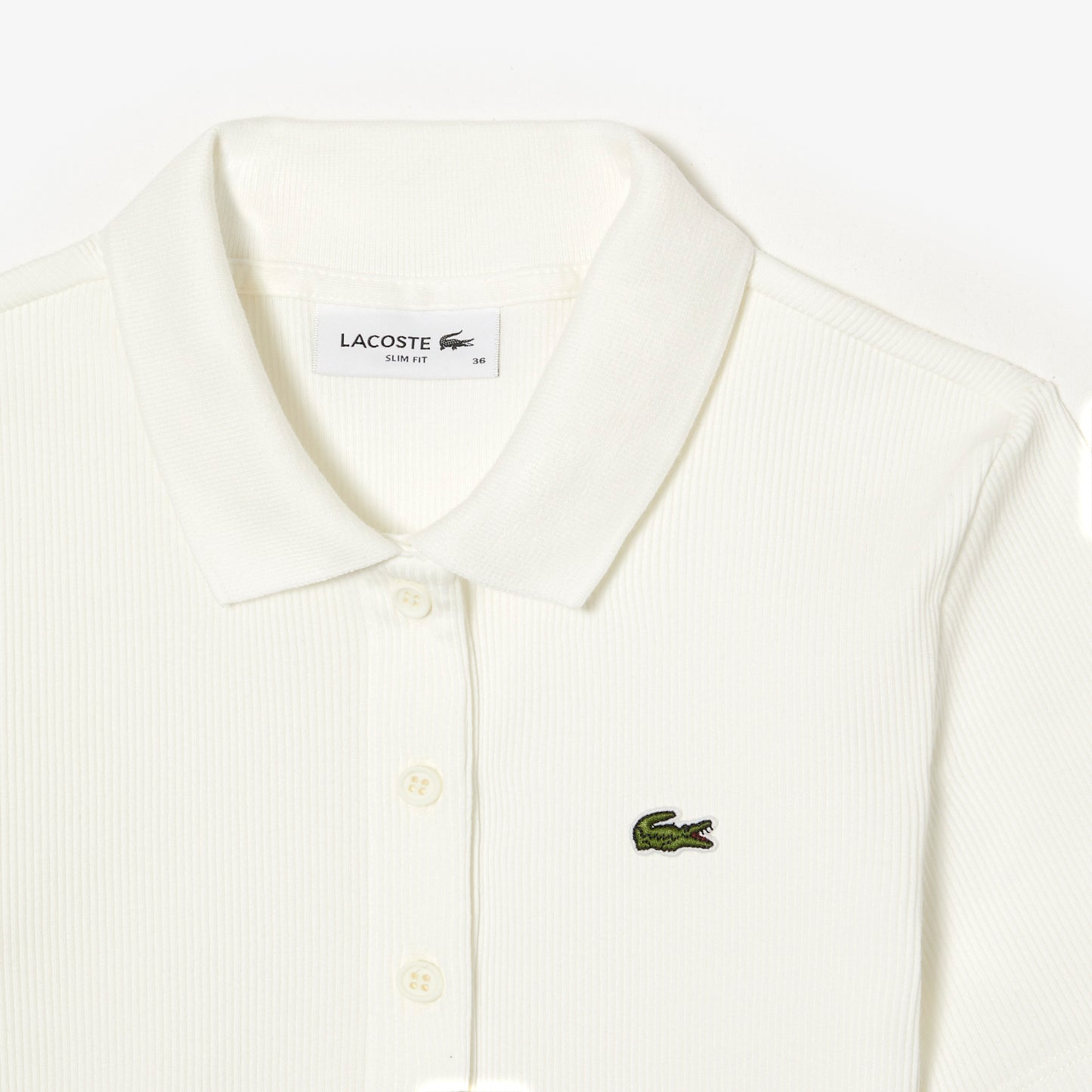 Lacoste L.12.d Kadın Slim Fit Organik Pamuk Beyaz Polo