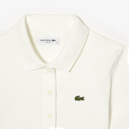 Lacoste L.12.d Kadın Slim Fit Organik Pamuk Beyaz Polo