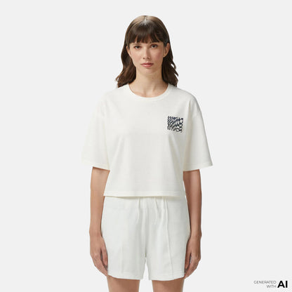 Vans Mte Wildthorn Reflective Boxy Fit Kadın Krem T-shirt