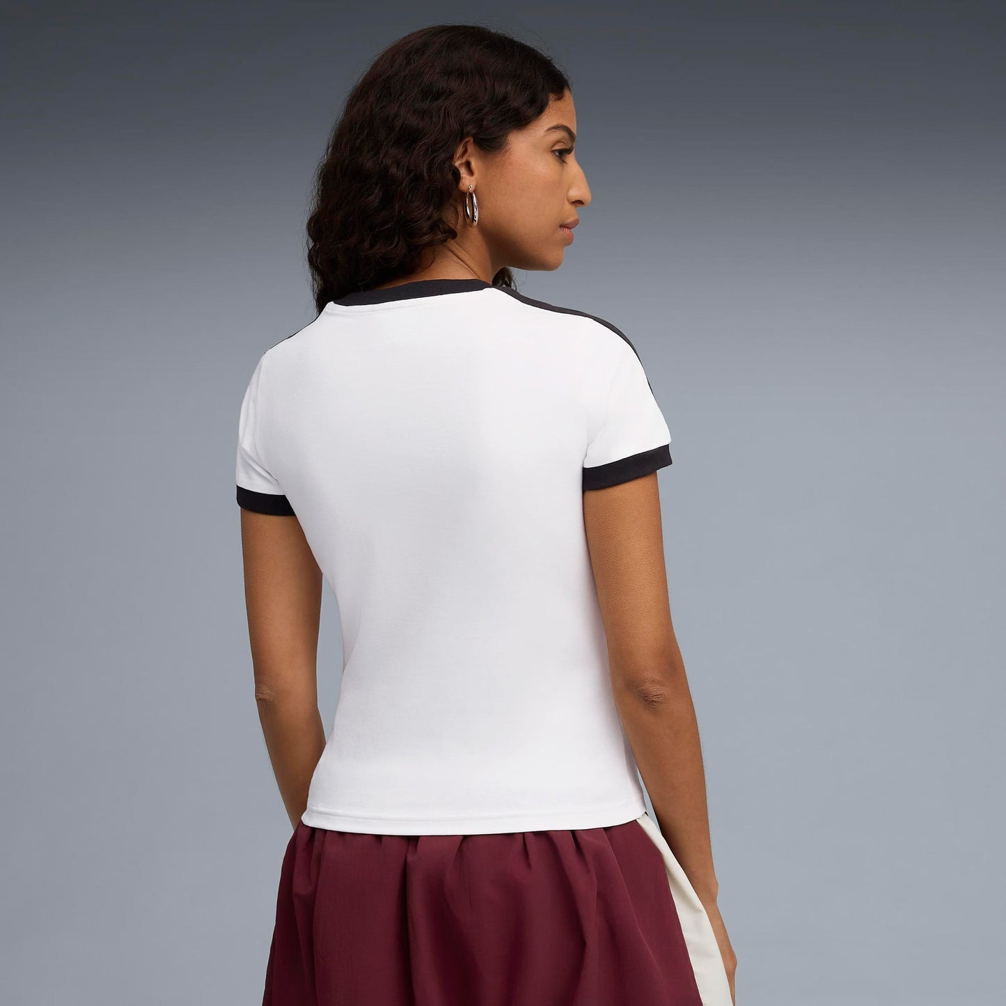 Puma T7 Slim Kadın Beyaz T-shirt