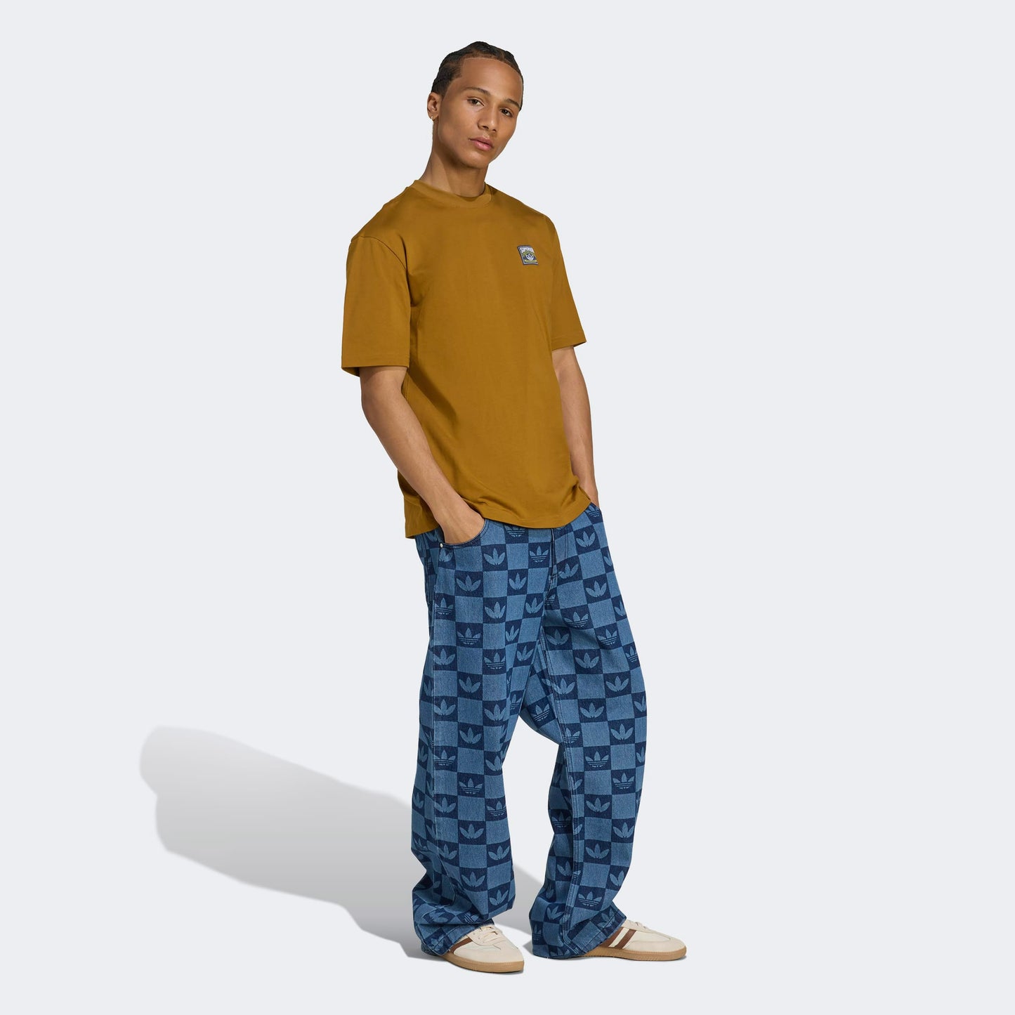 Adidas Monogram All Over Print Regular Denim Mavi Erkek Pantolon