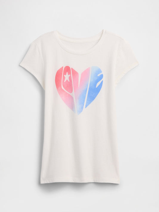 Beyaz Grafik Baskılı T-shirt