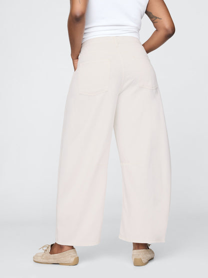 Kırık Beyaz High Rise Ultrasoft Horseshoe Jean Pantolon