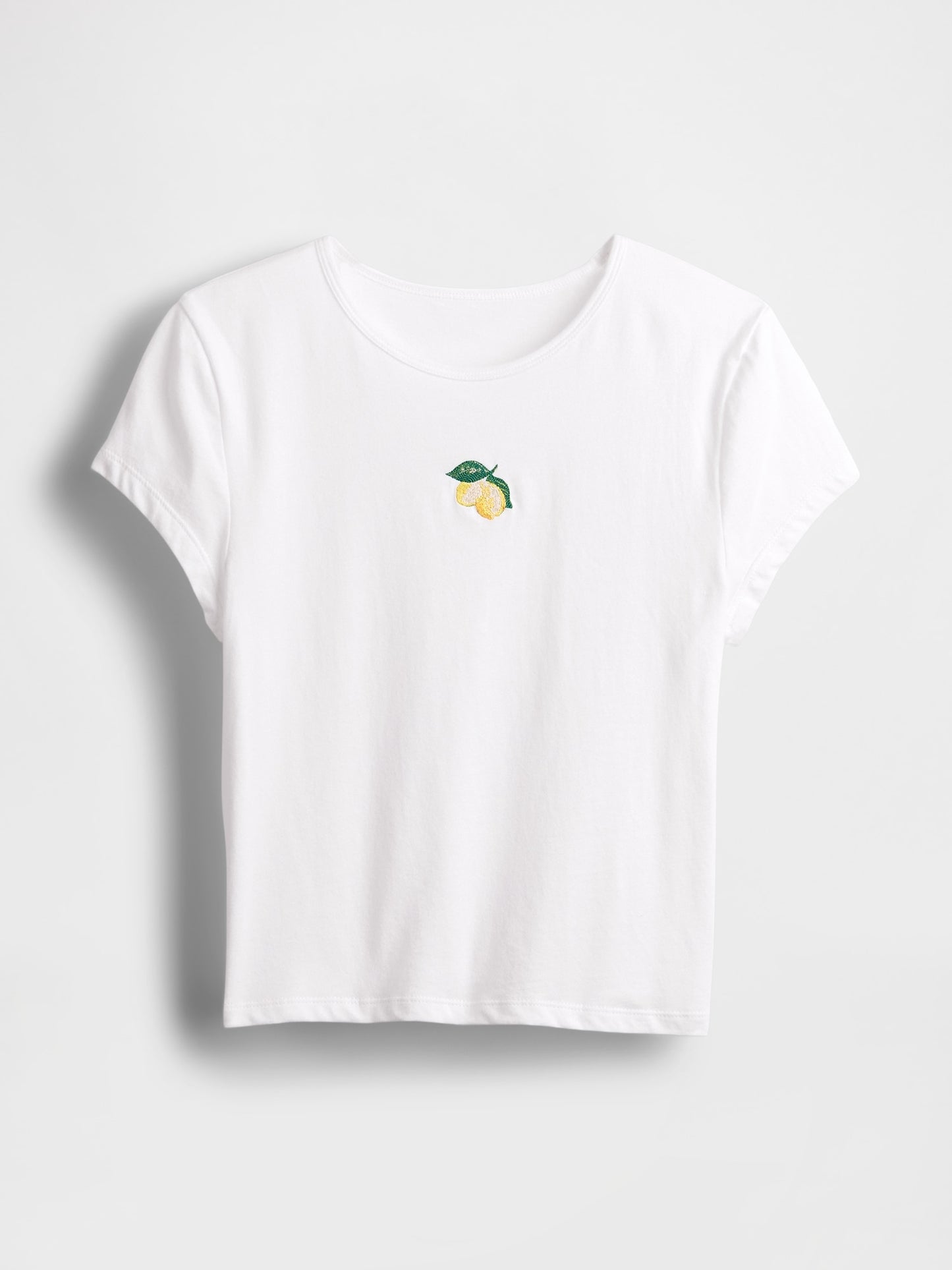 Beyaz Grafikli Crop T-shirt