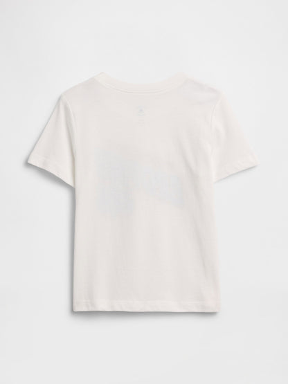 Beyaz Grafik Baskılı T-shirt