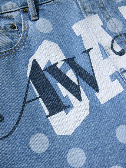 Açık Mavi Gap × Awake Ny ‘90's Loose Dotted Denim Şort