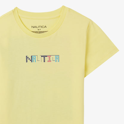 Nautica Erkek Çocuk Sarı Regular Fit Baskılı T-shirt