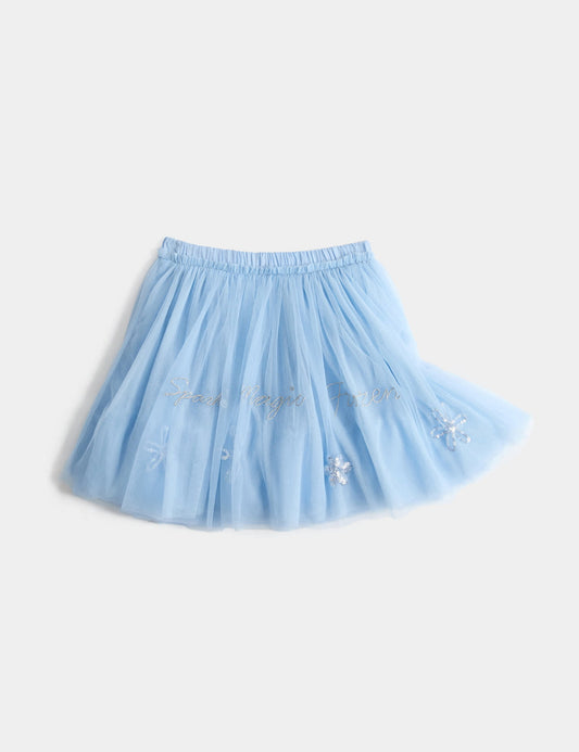 Kar Tanesi Nakışlı Mini Tütü Etek