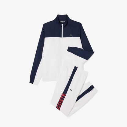 Lacoste Erkek Regular Fit Fermuarlı Renk Bloklu Beyaz Eşofman Takımı