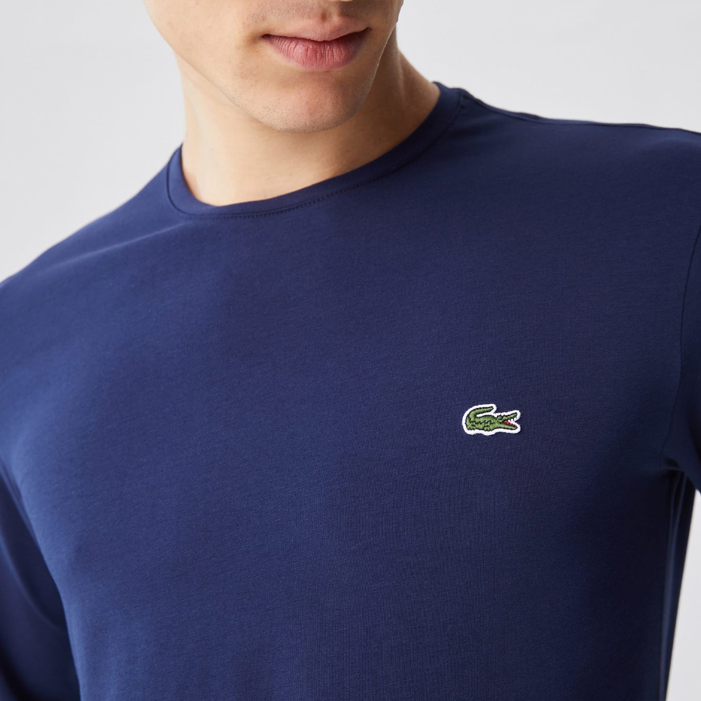 Lacoste Erkek Slim Fit Uzun Kollu Bisiklet Yaka Lacivert T-shirt
