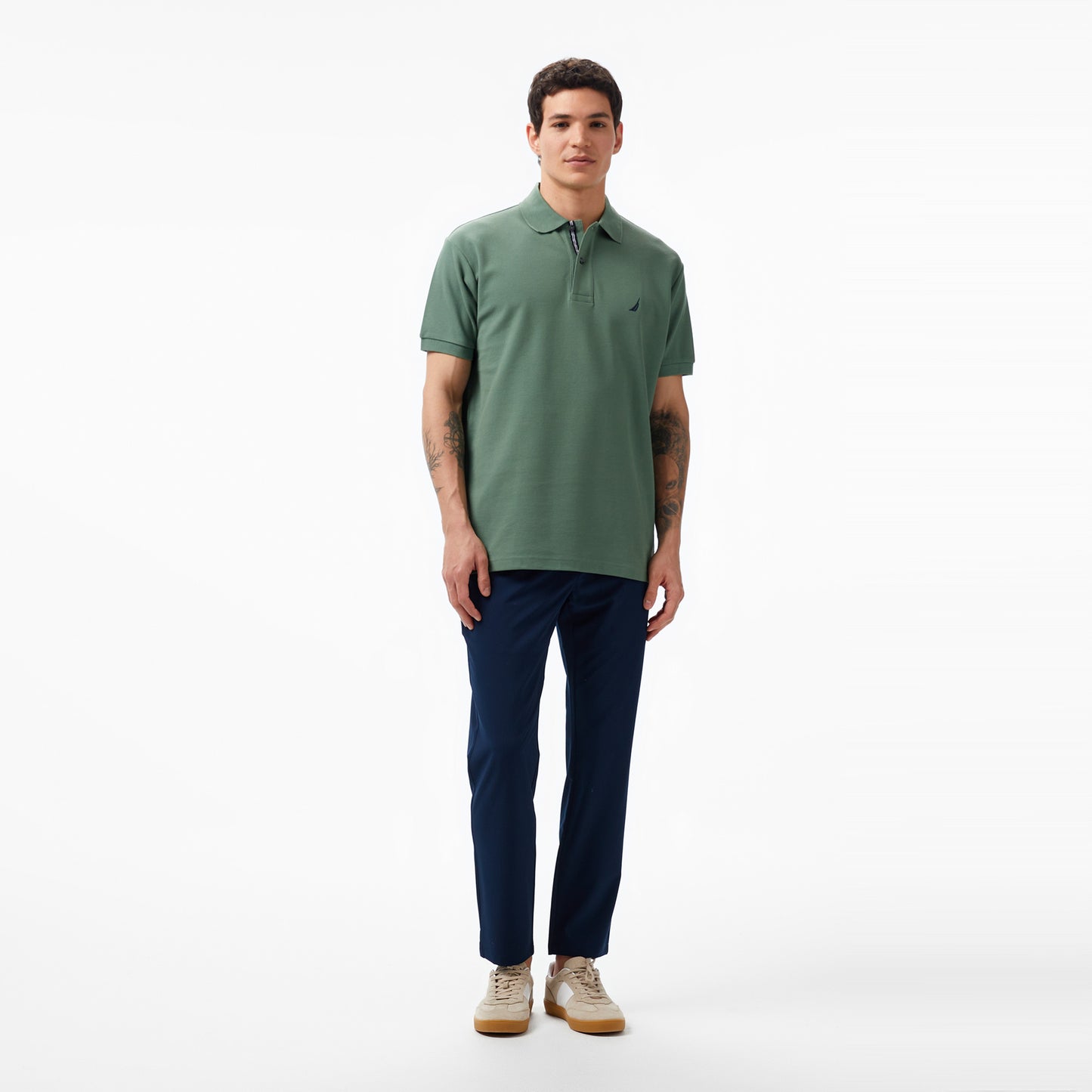 Nautica Erkek Yeşil Classic Fit Kısa Kollu Polo Yaka T-shirt