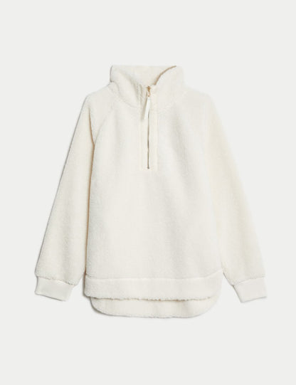 Fermuar Detaylı Borg Sweatshirt