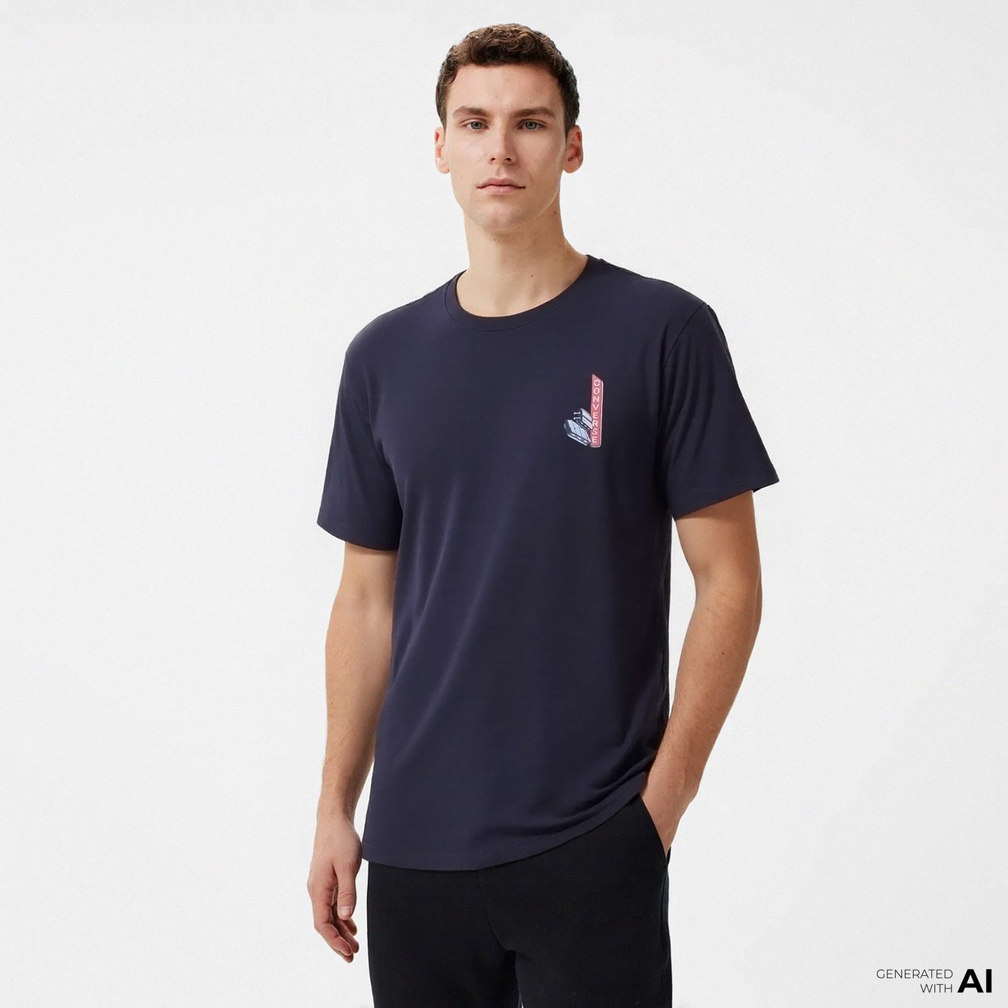 Converse Baskılı Erkek Siyah T-shirt