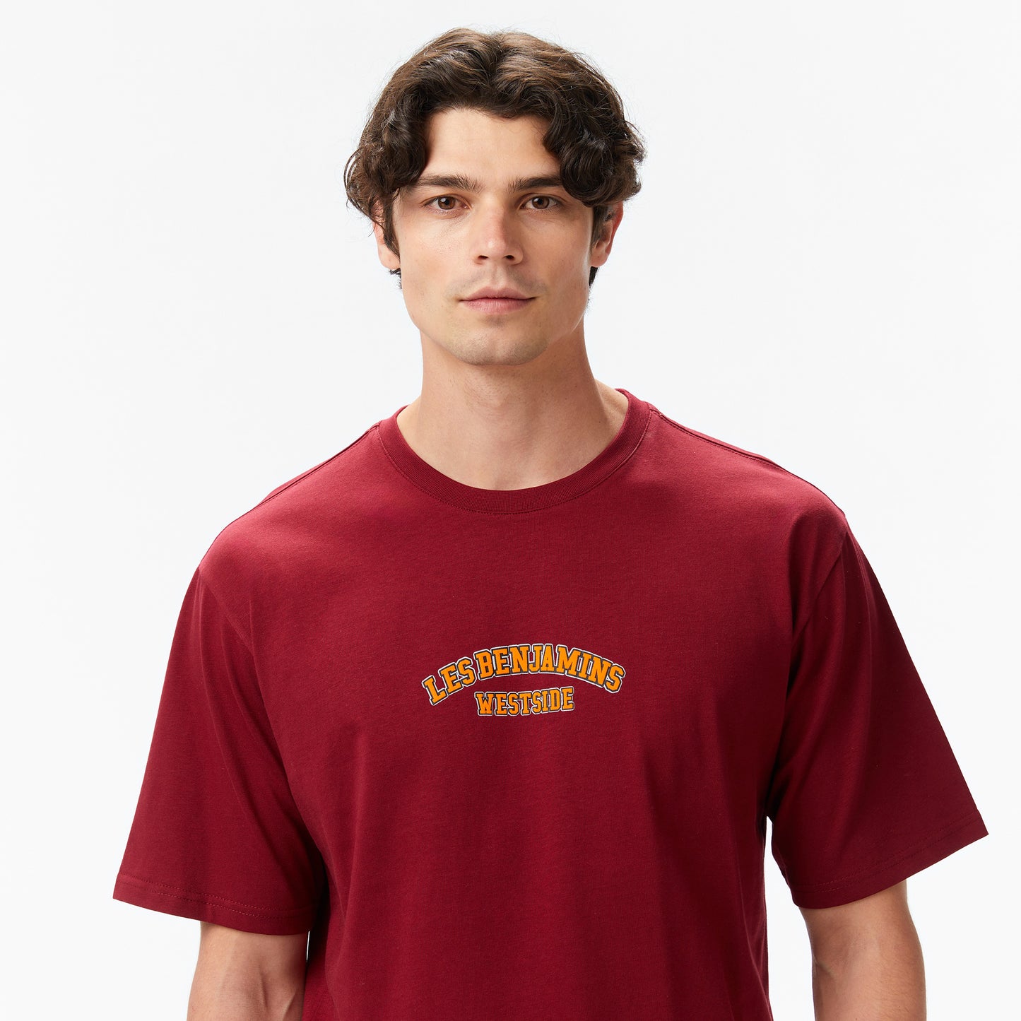 Les Benjamins Erkek Bordo T-shirt