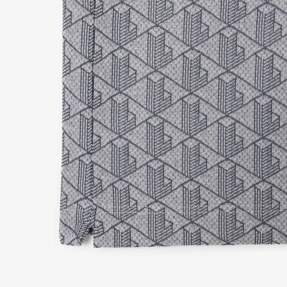 Lacoste Erkek Classic Fit Monogram Gri Polo