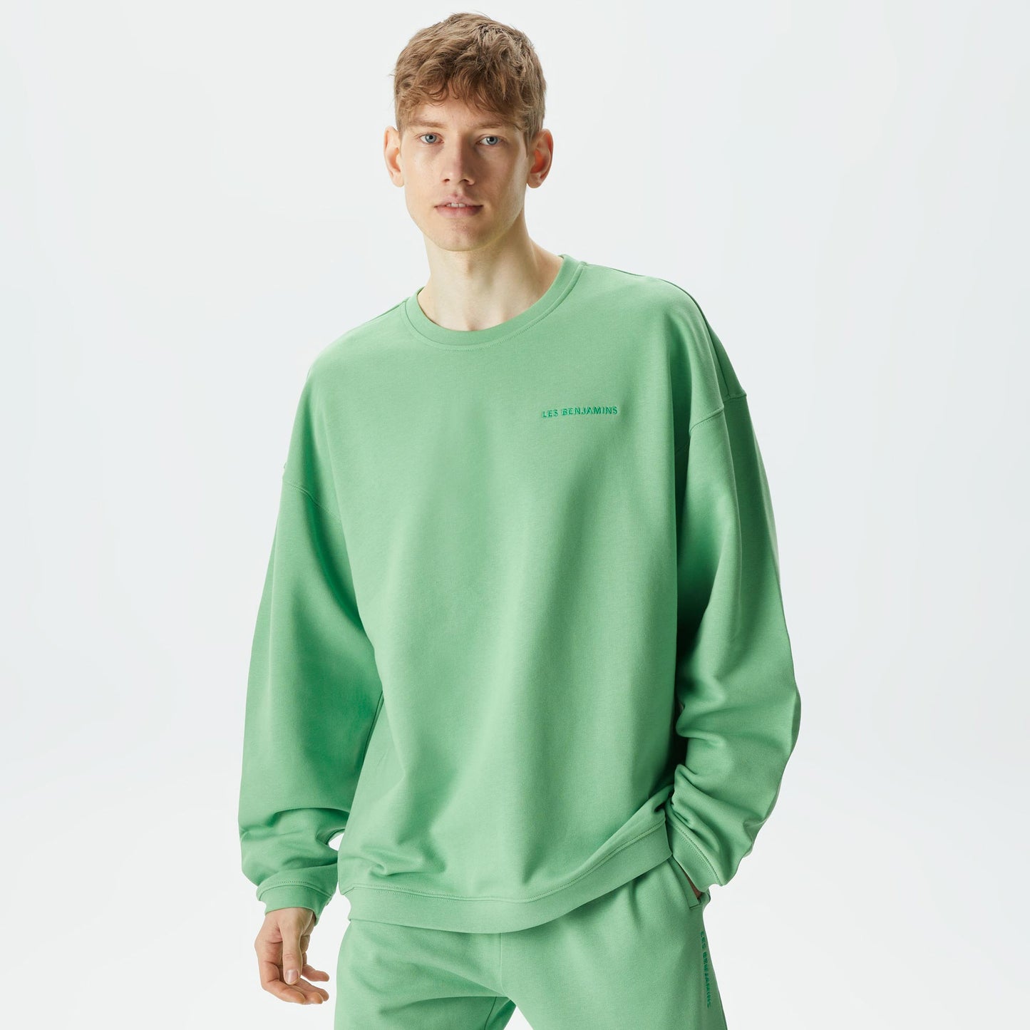 Les Benjamins Essential Erkek Yeşil Sweatshirt