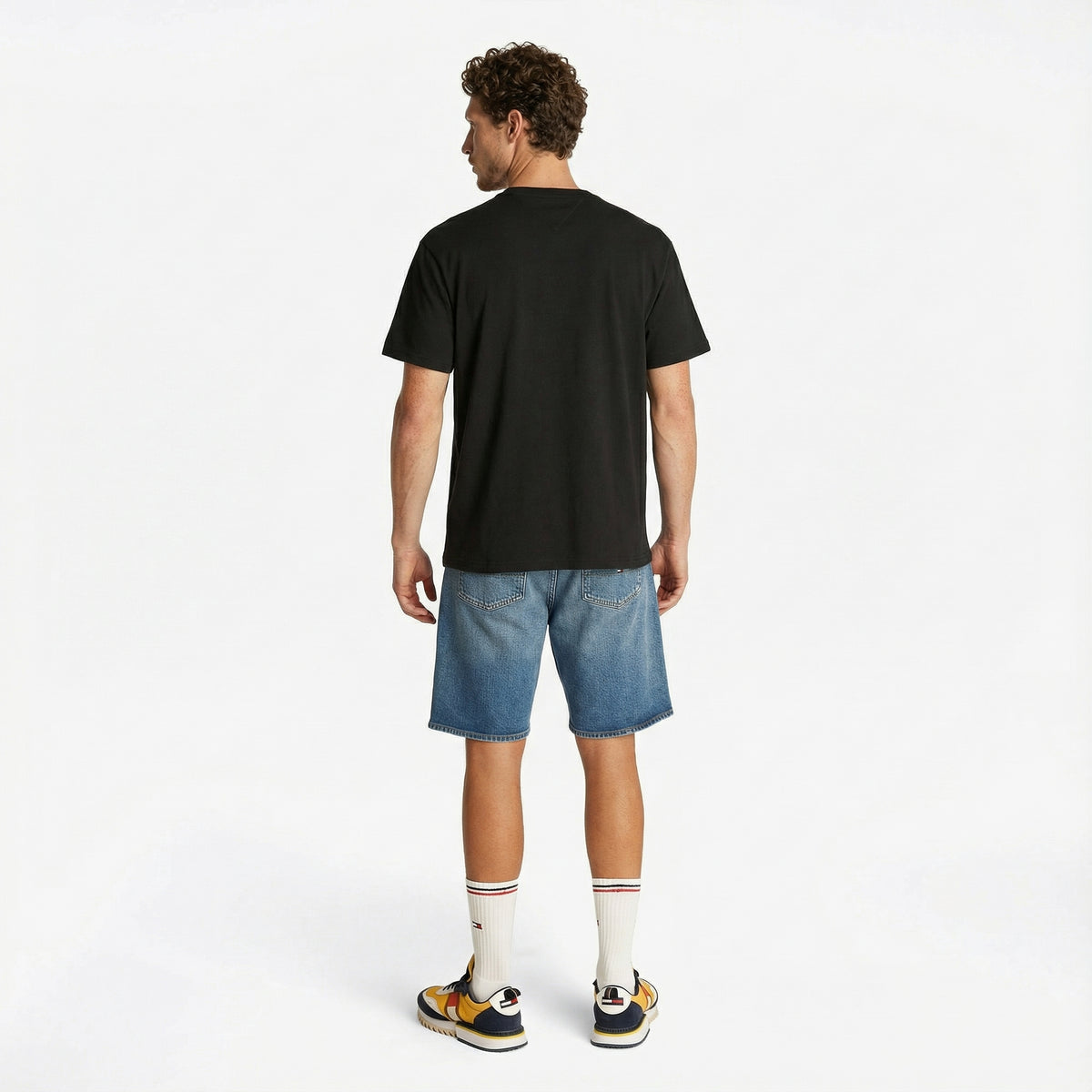 Tommy Hilfiger Linear Erkek Siyah T-shirt