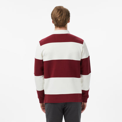 Nautica Erkek Bordo Regular Fit Uzun Kollu Çizgili Polo Yaka T-shirt
