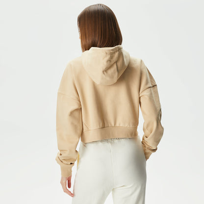 United4 Classic Kadın Krem Hoodie