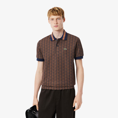 Lacoste Erkek Classic Fit Monogram Mor Polo