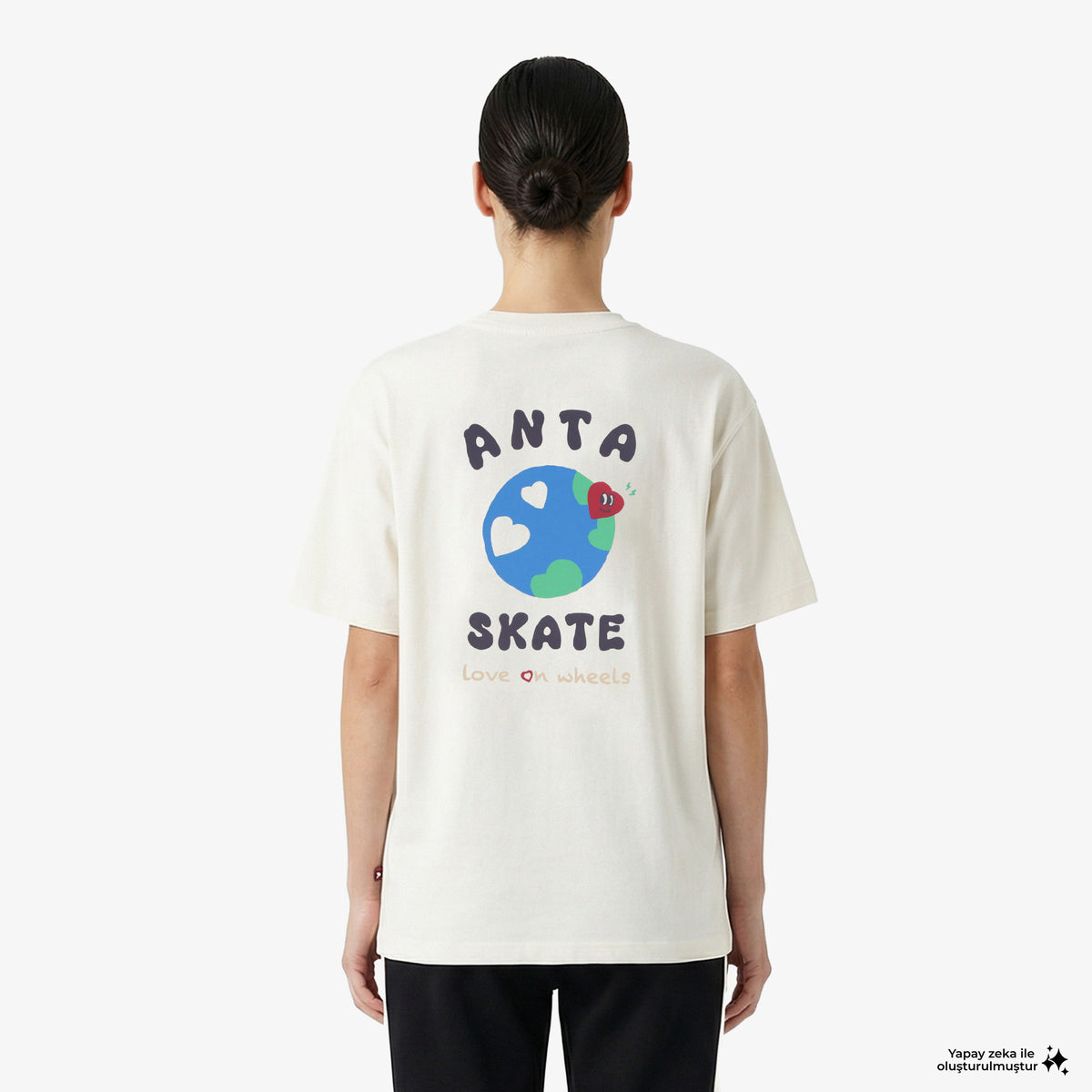 Anta Anta Skate- Valentine's Day Kadın Krem T-shirt