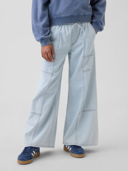 Açık Mavi Kids Low Rise Baggy Jean Pantolon