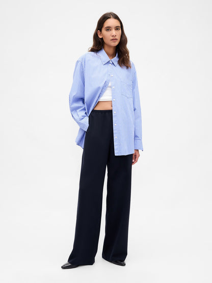 Lacivert Easy Wide-leg Pantolon
