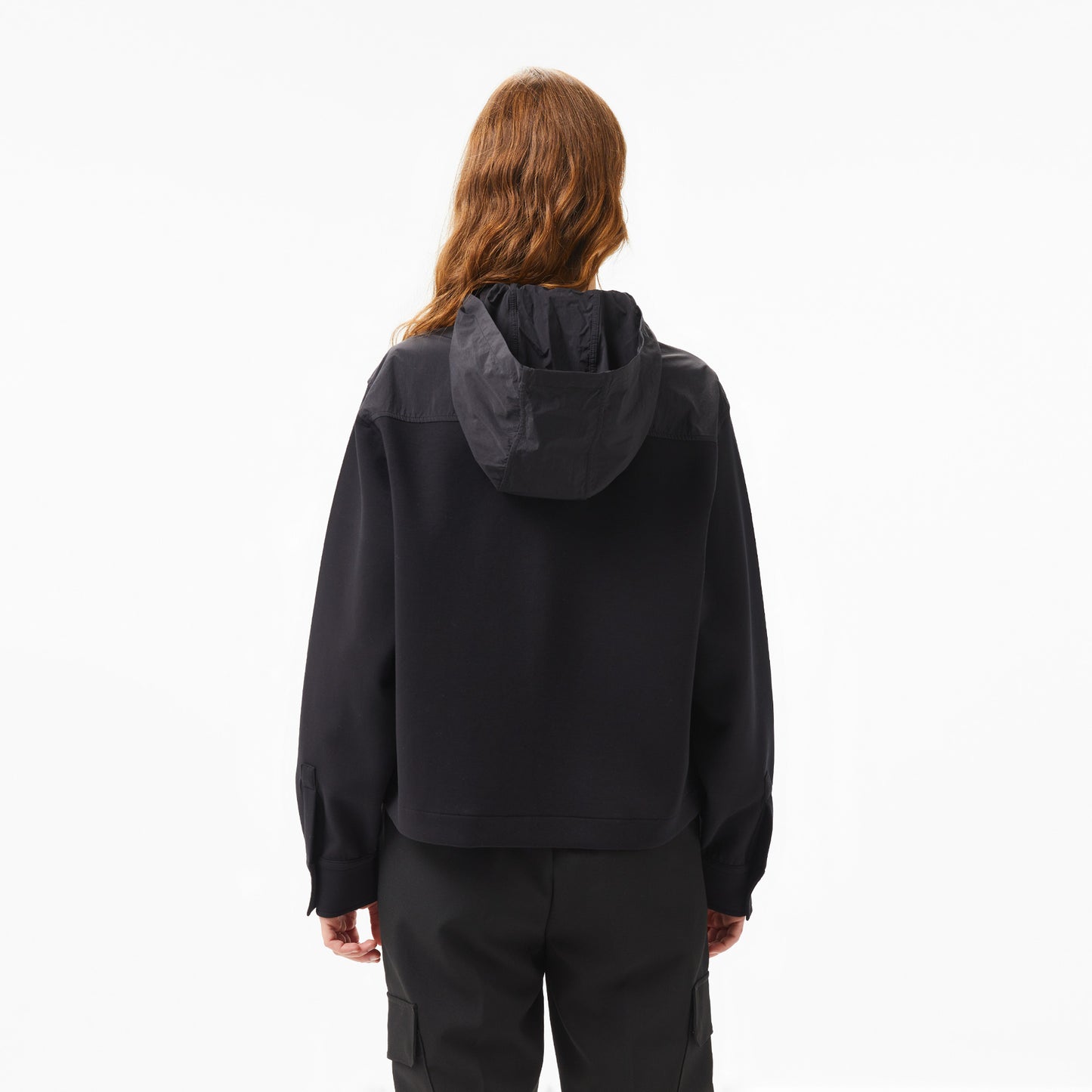 Lacoste Kadın Relaxed Fit Kapüşonlu Siyah Ceket