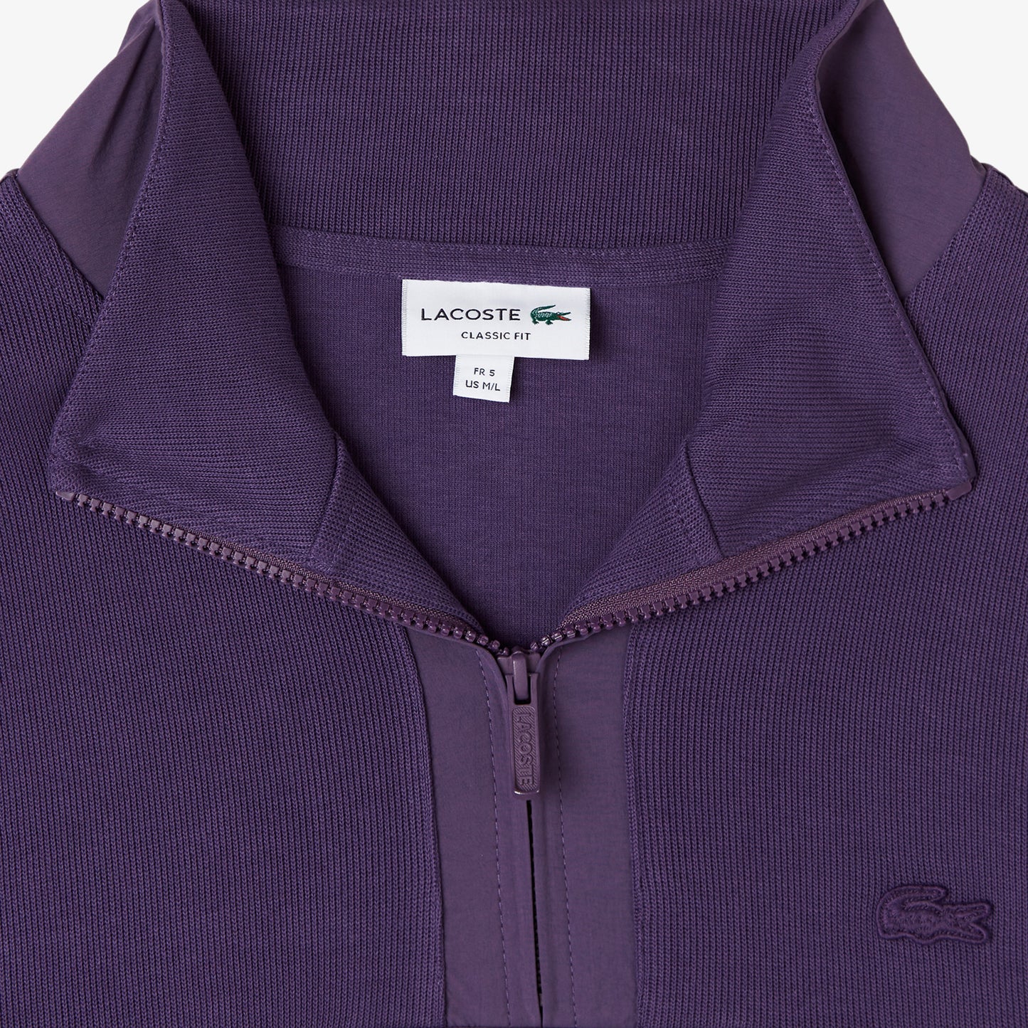 Lacoste Erkek Classic Fit Yarım Fermuarlı Mor Sweatshirt